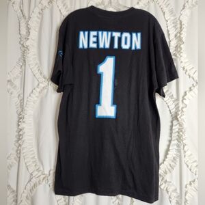 Cam Newton Carolina Panthers QB 1 Black White T-Shirt Size XL